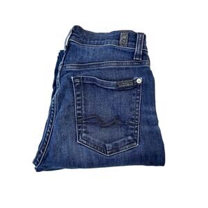 7 For All Mankind High Waist Ankle Gwenevere Dk Wash Denim Jeans SZ26